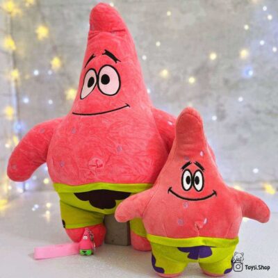 عروسک پولیشی نرم اورجینال وارداتی خارجی پاتریک باب اسفنجی