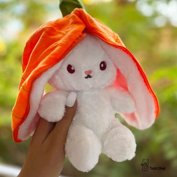 عروسک خرگوش سورپرایزی صورتی و نارنجی