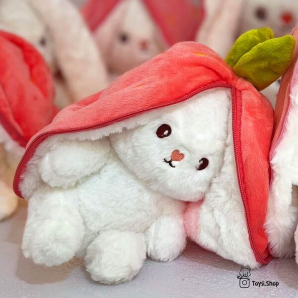 عروسک خرگوش سوپرایزی کوچک مدل هویج و توت فرنگی