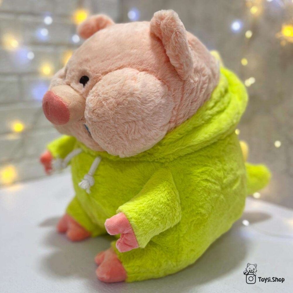 عروسک خوک لباس دایناسوری خریدعروسک خوک لپ دار