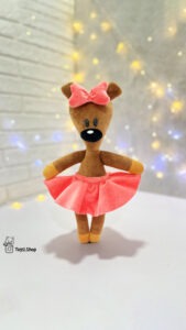 عروسک تدی دختر مستربین با دامن و پاپیون