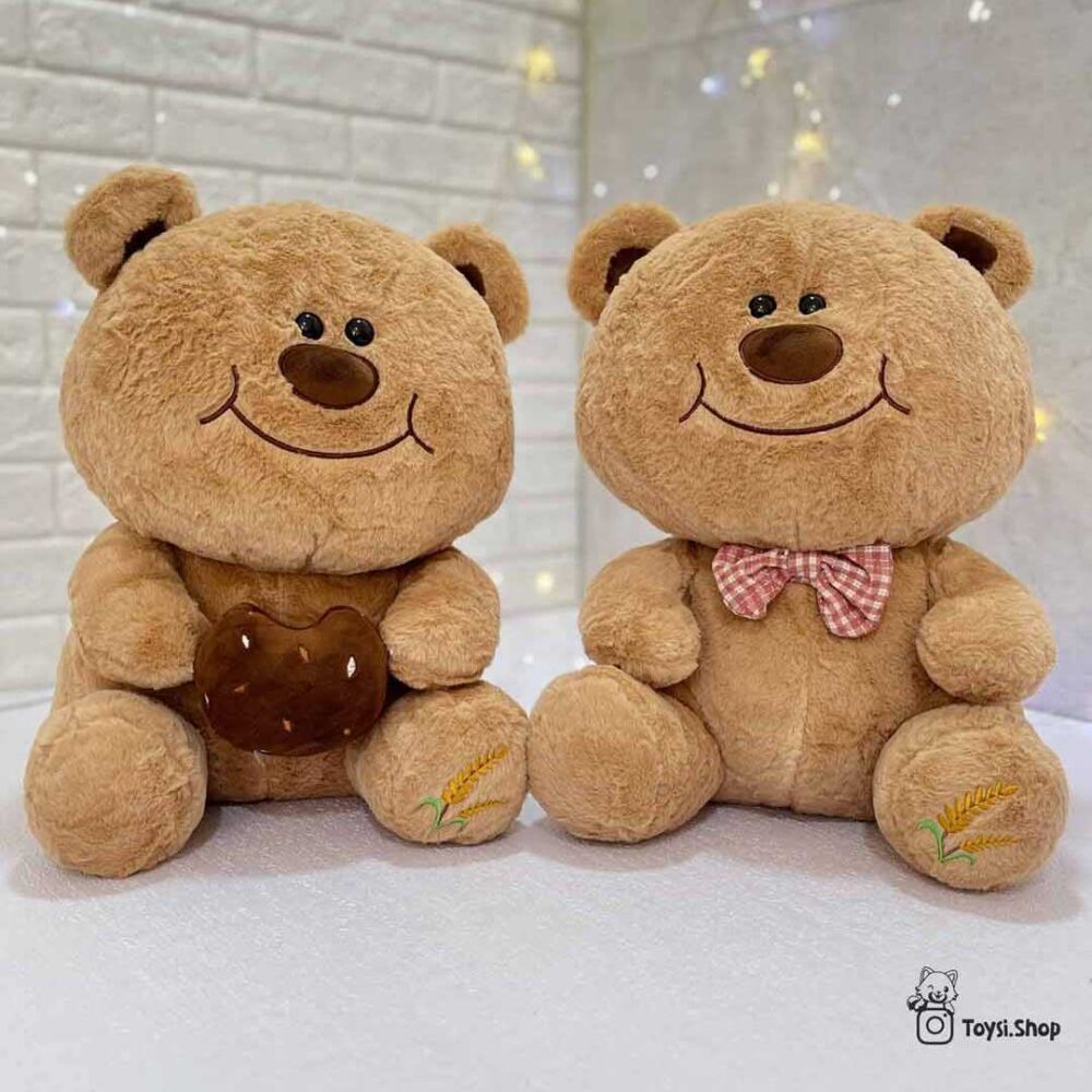 عروسک خرس بزرگ گندمی عروسک خرس قهوه ای