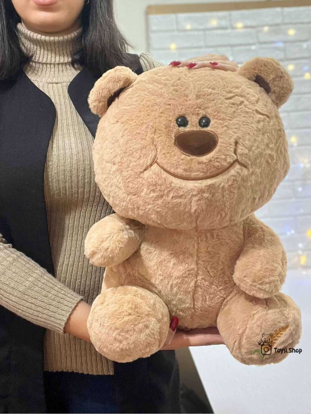 عروسک خرس بزرگ گندمی عروسک خرس قهوه ای کوچک