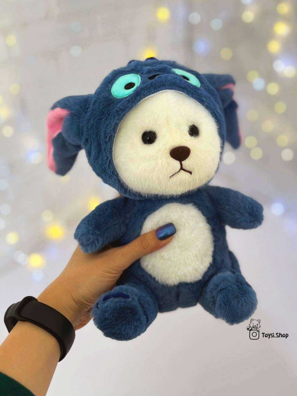 عروسک خرس هودی استیچ عروسک پولیشی وارداتی