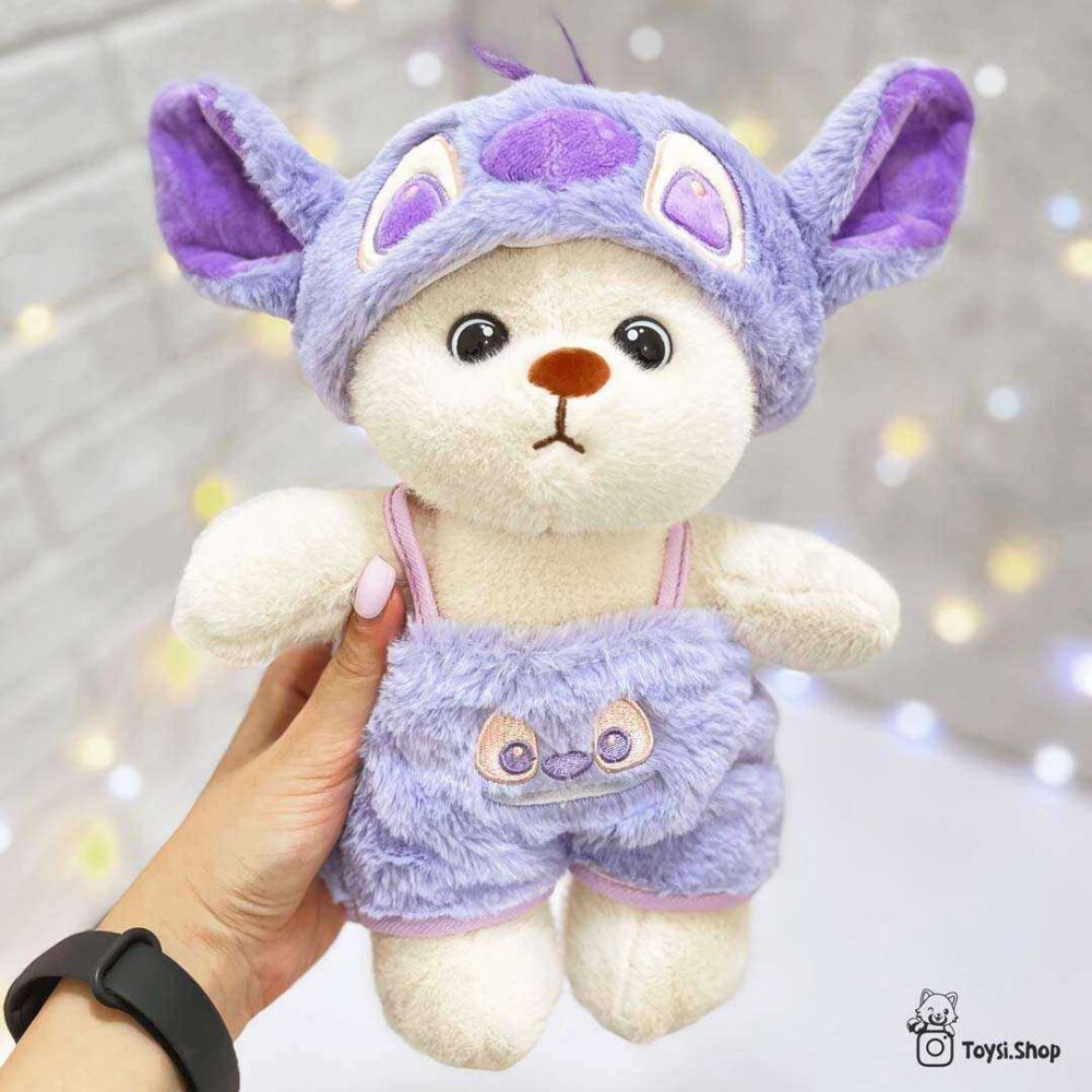 عروسک خرس لباس استیج بنفش