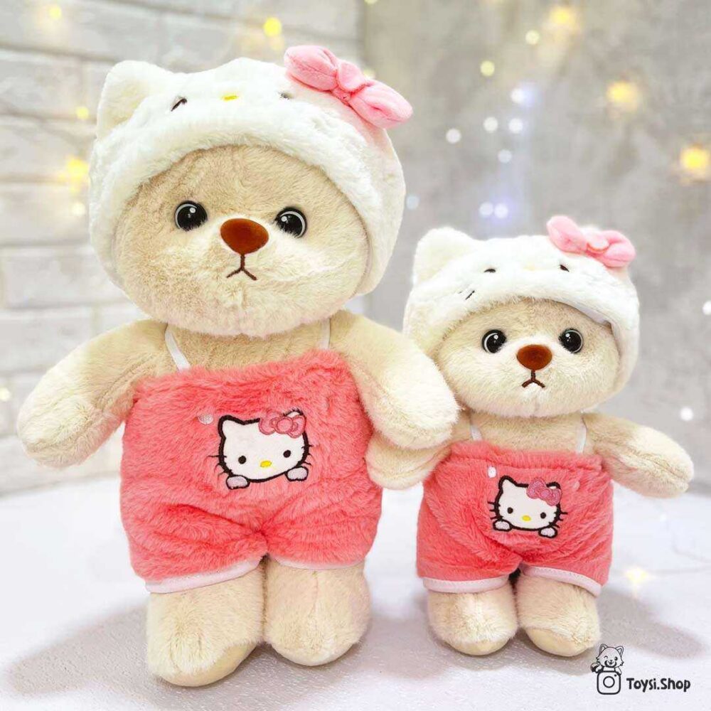 عروسک خرس لباس کیتی خرید عروسک خرس لباسدار کیتی