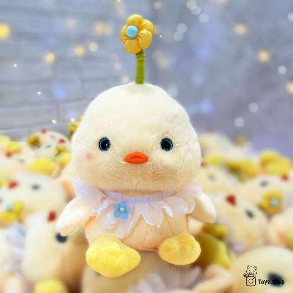 عروسک جوجه گل به سر خرید عروسک جوجه طلایی