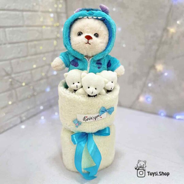 دسته گل عروسکی آبی