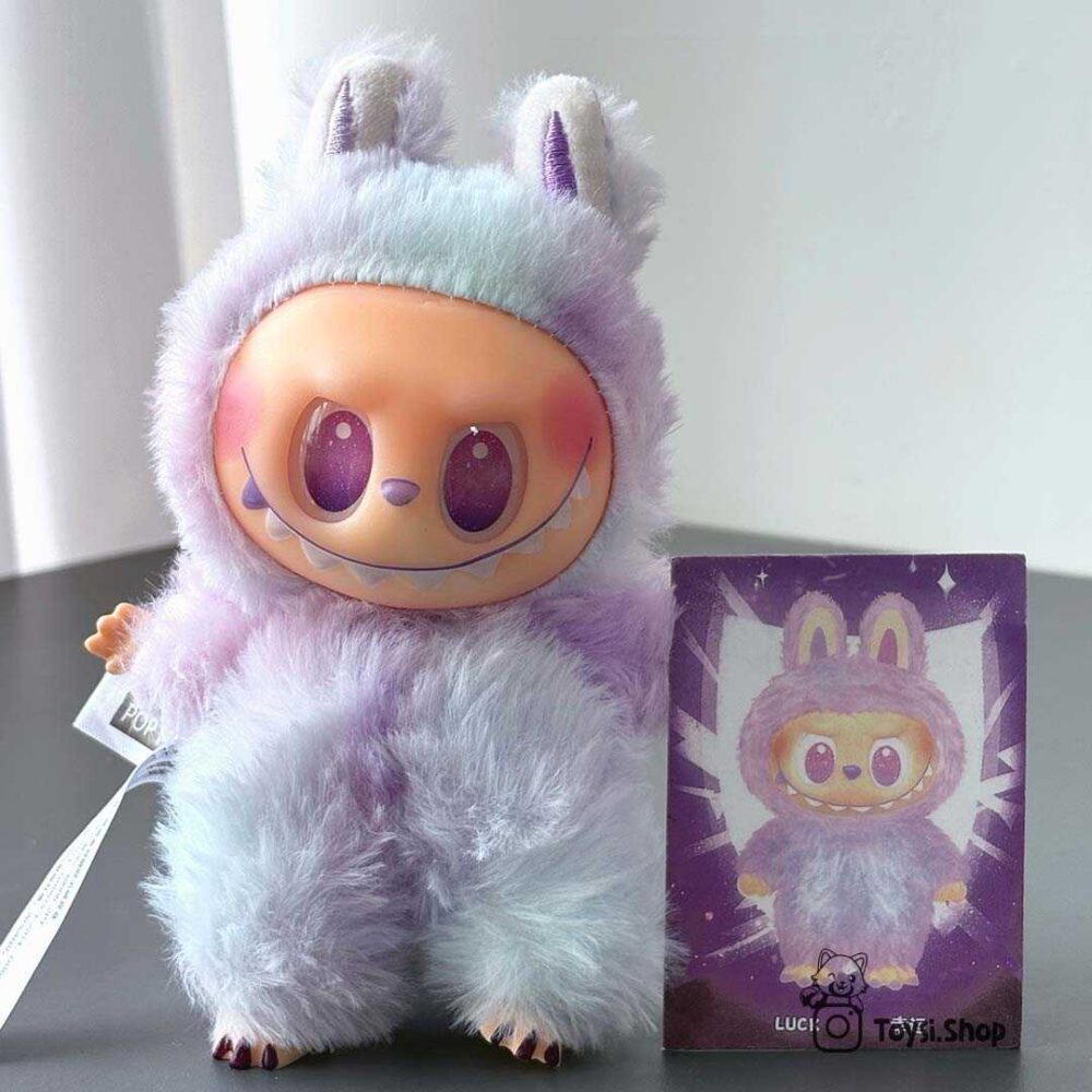 خرید عروسک لبوبو بنفش با جعبه و کارت تشخیص
