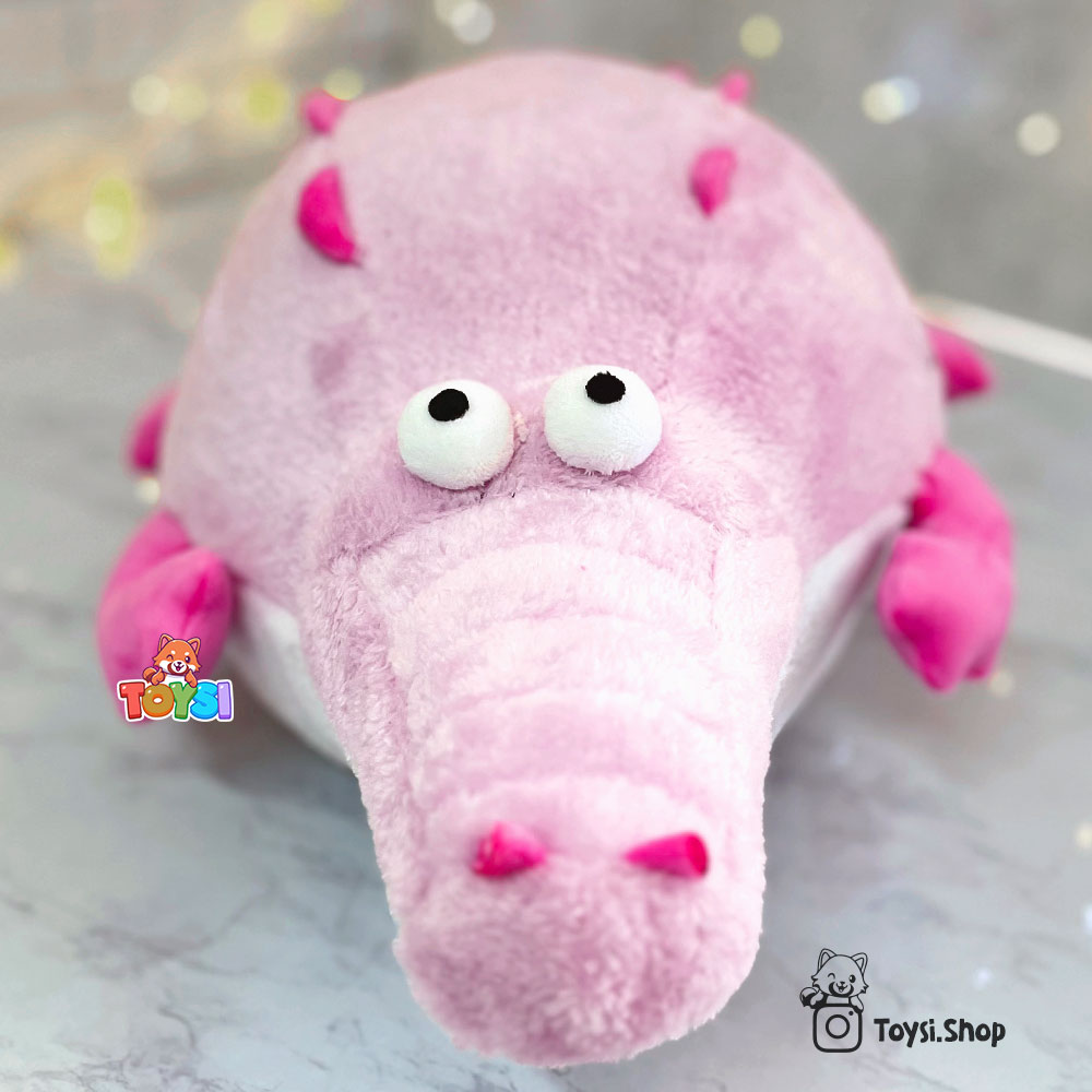 عروسک شخصیت کارتونی خرید عروسک کروکودیل چاق صورتی