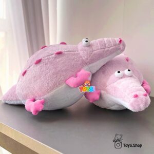 عروسک کروکودیل چاق صورتی