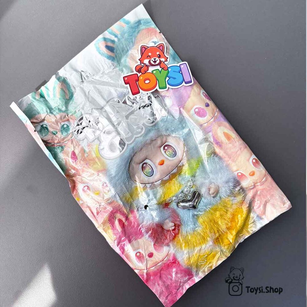 عروسک لبوبو رنگی رنگی عروسک لابوبو رنگین کمانی پاپ مارت