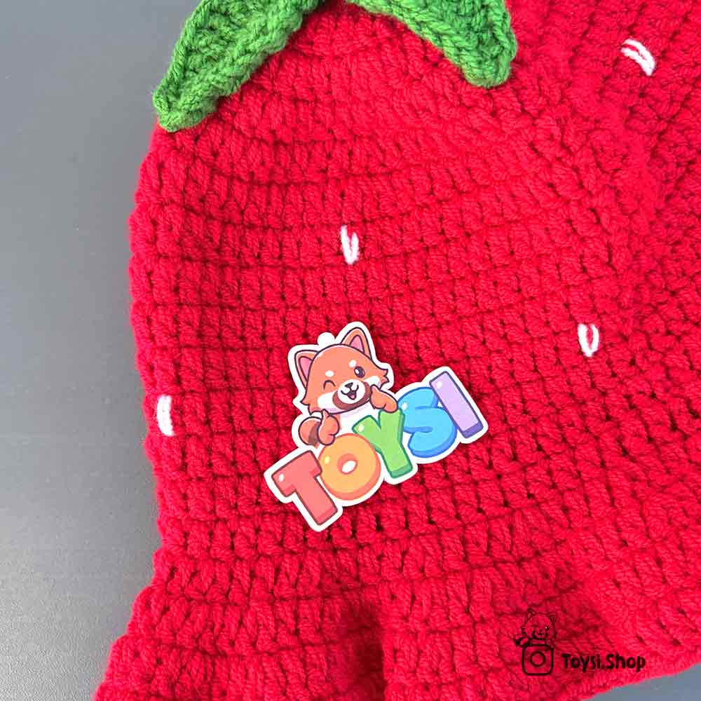 کلاه توت فرنگی بافتنی قیمت و خرید کلاه باکت توت فرنگی