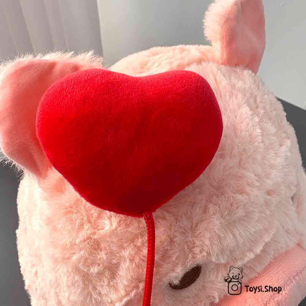 خوک قلب بادکنکی خرید عروسک خوک قلب به دست