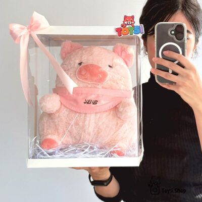 عکس پک صورتی ولنتاین با عروسک خوک