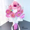 خرید دسته گل جاودان استیچ صورتی ولنتاین