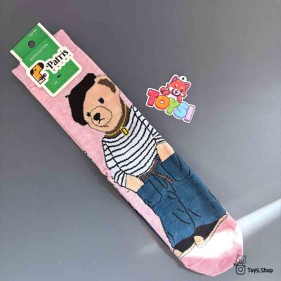 عکس جوراب پسرانه خرس صورتی خرید جوراب خرس صورتی
