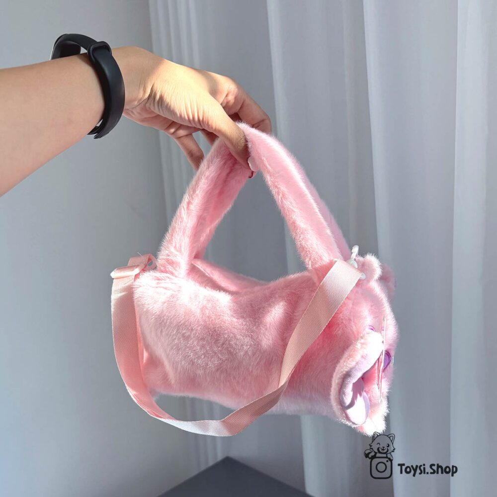 عکس کیف دوشی استیچ صورتی